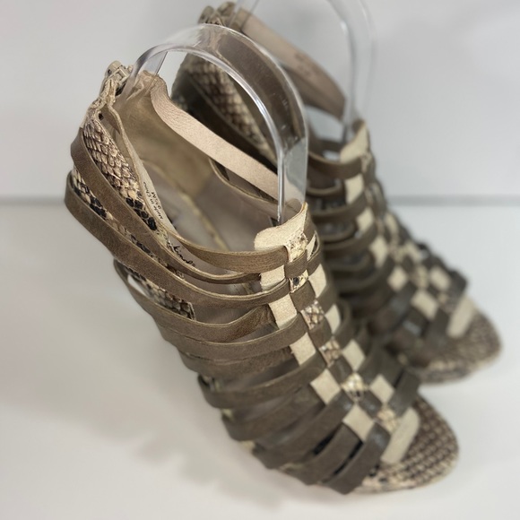 Seven for mankind Brown snake skin strappy heels - Picture 2 of 8